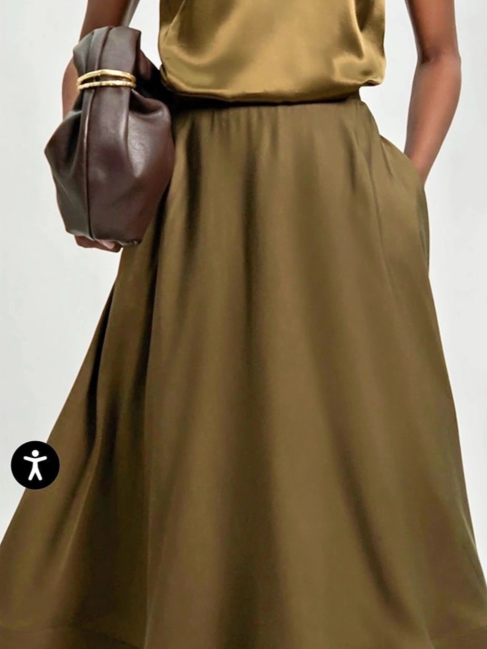 Massimo Dutti Brown Maxi Skirt Size Large Like New